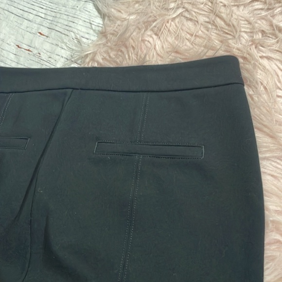 Anthropologie essential slim black tapered Ponte pants faux leather trim - Picture 9 of 9